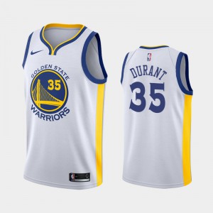 Men Kevin Durant #35 Golden State Warriors 2019 season Association White Jersey 957246-543