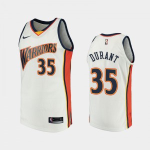 Mens Kevin Durant #35 Golden State Warriors We Believe White Throwback Jerseys 758239-994