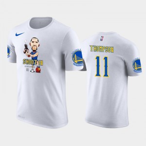 Men's Klay Thompson #11 White Golden State Warriors Cartoon Characters T-Shirt 411907-969