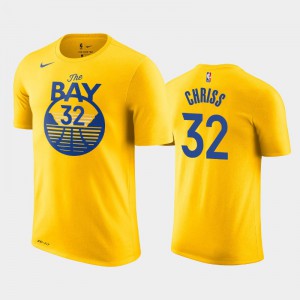 Men Marquese Chriss #32 2019-20 Gold Golden State Warriors Statement T-Shirts 706544-832