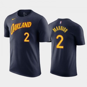 Men's Nico Mannion #2 2020-21 City Golden State Warriors Navy T-Shirts 870880-941