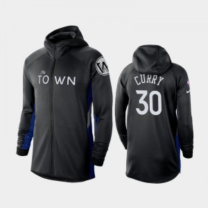 Men's Stephen Curry #30 Golden State Warriors Earned Edition Black 2019-20 Showtime Full-Zip Hoodies 906937-763