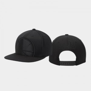 Mens Snapback Adjustable Golden State Warriors Cropped XL Logo Black Hat 506756-534