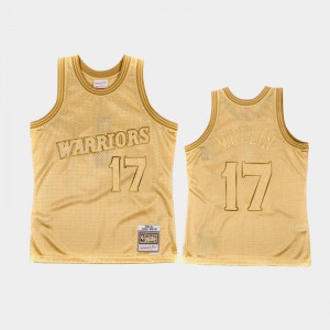 Men's Chris Mullin #17 Gold Golden State Warriors Limited Midas SM Jerseys 741380-127