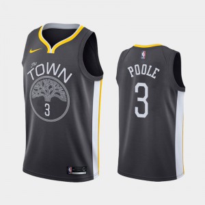 Mens Jordan Poole #3 Golden State Warriors 2019 NBA Draft Black Statement Jerseys 715927-488