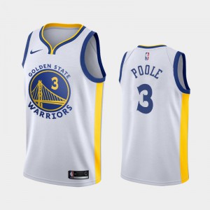 Men's Jordan Poole #3 White Golden State Warriors 2019 NBA Draft Association Jerseys 501347-779