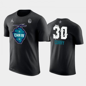Men Stephen Curry #30 Golden State Warriors The Buzz Side Sweep Black 2019 All-Star T-Shirt 685137-396