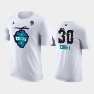 Mens Stephen Curry #30 2019 All-Star The Buzz Side Sweep T-shirt White Golden State Warriors T-Shirt 775231-829
