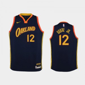 Youth(Kids) Kelly Oubre Jr. #12 Golden State Warriors City Navy 2020-21 Jerseys 268317-796