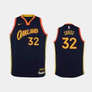 Youth(Kids) Marquese Chriss #32 Navy 2020-21 City Golden State Warriors Jerseys 482308-710