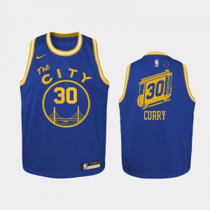Youth Stephen Curry #30 2020-21 Blue Golden State Warriors Hardwood Classics Jerseys 331285-266