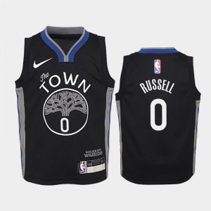 Youth D'Angelo Russell #0 Golden State Warriors 2019-20 Black City Jerseys 351846-243