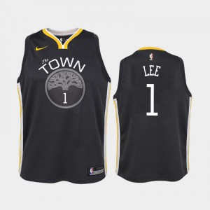 Youth Damion Lee #1 Golden State Warriors Statement Black Jerseys 941355-953