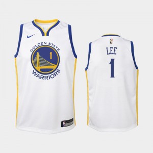 Youth Damion Lee #1 Golden State Warriors Association White Jersey 768106-560