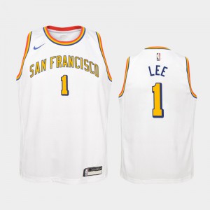 Youth Damion Lee #1 Hardwood Classics White Golden State Warriors Jerseys 389519-801