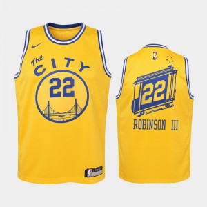 Youth Glenn Robinson III #22 Yellow Hardwood Classics Golden State Warriors Jerseys 647160-818