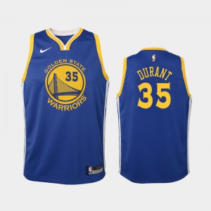 Youth(Kids) Kevin Durant #35 2019 season Blue Icon Golden State Warriors Jersey 985636-218